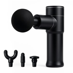 Lucuppa Mini Massage Gun - Portable Deep Tissue Percussion Massager, 4-Speed Portable Muscle Recovery for Outdoors and Home use, USB-C Fast Charge, 4 Heads High-Intensity Vibration